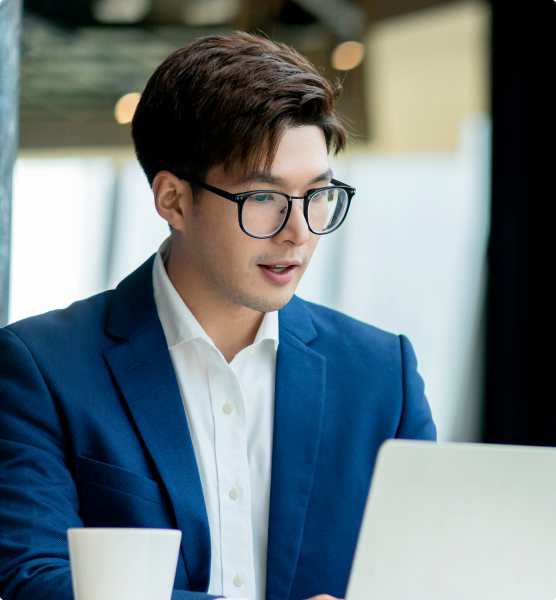 Man depositing money